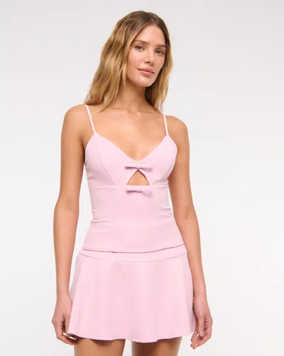 Abercrombie & Fitch High Rise Flirty Drop-waist Mini Skort In Pink