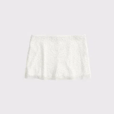 Abercrombie & Fitch The A&f Scarlett Mid Rise Beaded Mini Skort In White