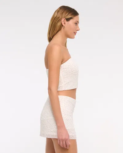 Abercrombie & Fitch The A&f Scarlett Mid Rise Beaded Mini Skort In White