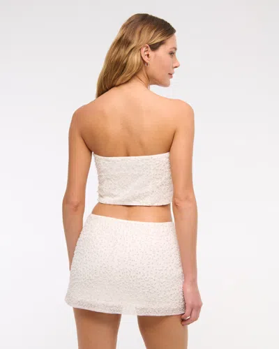 Abercrombie & Fitch The A&f Scarlett Mid Rise Beaded Mini Skort In White
