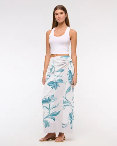 Abercrombie & Fitch Mid Rise Wrap Maxi Skirt In White