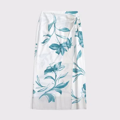 Abercrombie & Fitch Mid Rise Wrap Maxi Skirt In White