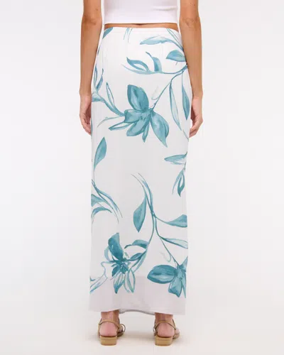 Abercrombie & Fitch Mid Rise Wrap Maxi Skirt In White