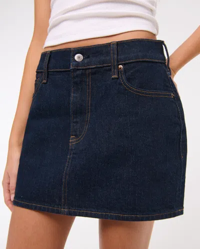 Abercrombie & Fitch Mid Rise Denim Mini Skirt In Blue