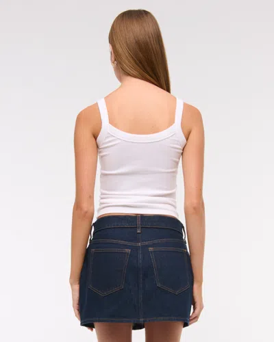 Abercrombie & Fitch Mid Rise Denim Mini Skirt In Blue