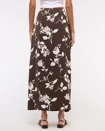 Abercrombie & Fitch Mid Rise Wrap Maxi Skirt In Brown