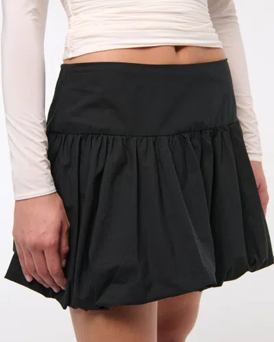 Abercrombie & Fitch Drop-waist Bubble Hem Mini Skort In Black