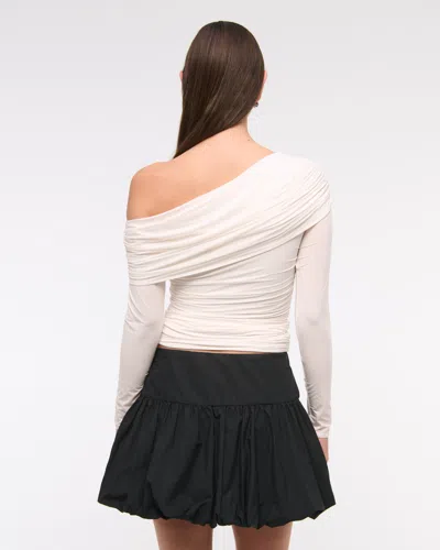 Abercrombie & Fitch Drop-waist Bubble Hem Mini Skort In Black