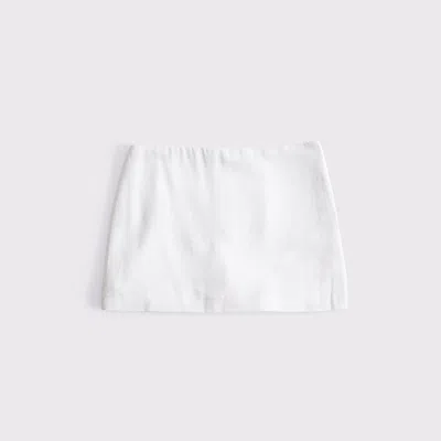 Abercrombie & Fitch The A&f Scarlett Mid Rise Linen-blend Mini Skort In White