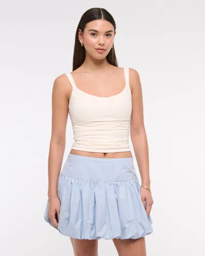Abercrombie & Fitch Drop-waist Bubble Hem Mini Skort In Blue
