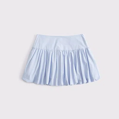 Abercrombie & Fitch Drop-waist Bubble Hem Mini Skort In Blue