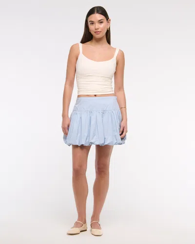 Abercrombie & Fitch Drop-waist Bubble Hem Mini Skort In Blue