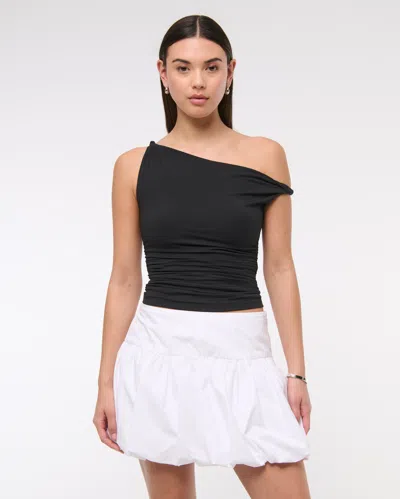 Abercrombie & Fitch Drop-waist Bubble Hem Mini Skort In White