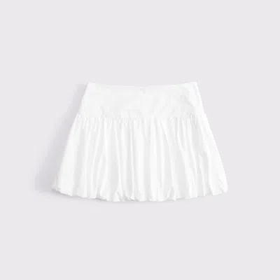 Abercrombie & Fitch Drop-waist Bubble Hem Mini Skort In White