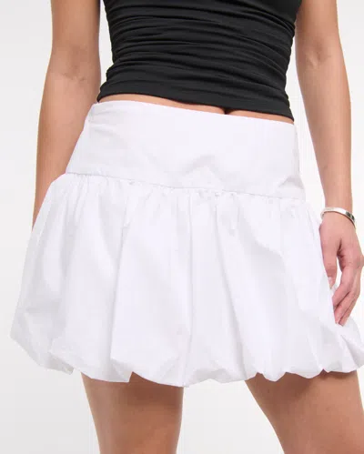 Abercrombie & Fitch Drop-waist Bubble Hem Mini Skort In White