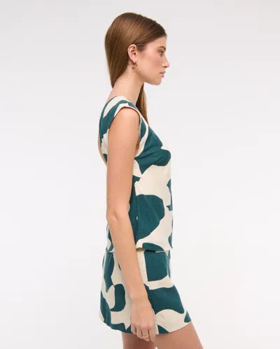 Abercrombie & Fitch The A&f Scarlett Mid Rise Linen-blend Mini Skort In Multi