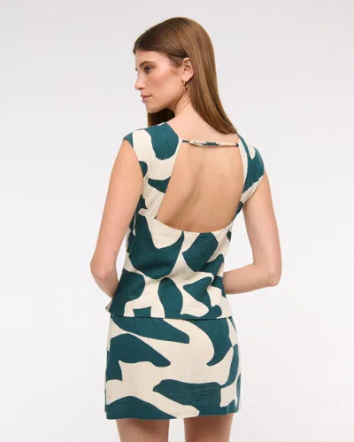 Abercrombie & Fitch The A&f Scarlett Mid Rise Linen-blend Mini Skort In Multi