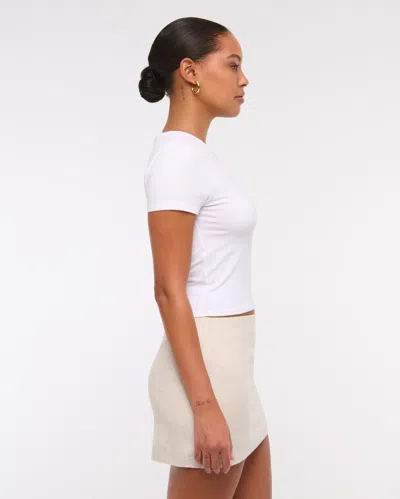 Abercrombie & Fitch The A&f Scarlett Mid Rise Linen-blend Mini Skort In Neutral