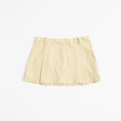 Abercrombie & Fitch Mid Rise Pleated Mini Skort In Neutral