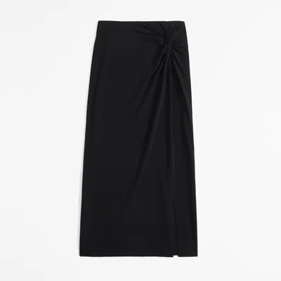 Abercrombie & Fitch Knotted Midi Skirt In Black