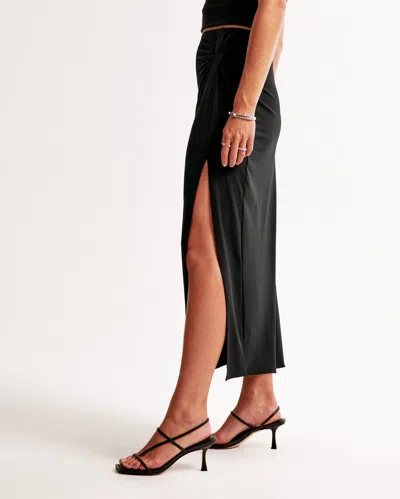 Abercrombie & Fitch Knotted Midi Skirt In Black