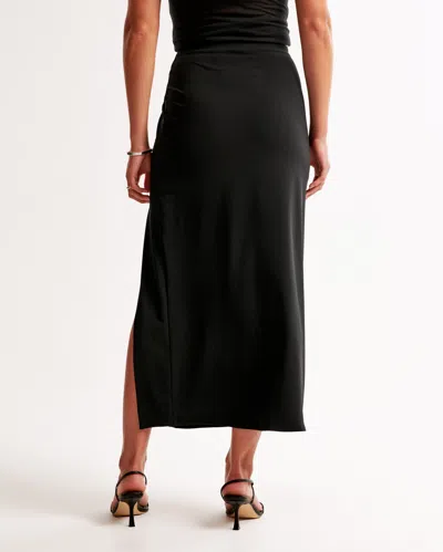 Abercrombie & Fitch Knotted Midi Skirt In Black