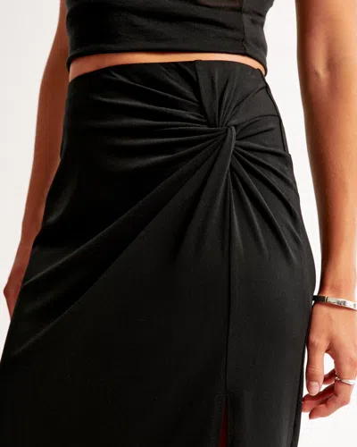 Abercrombie & Fitch Knotted Midi Skirt In Black