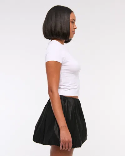 Abercrombie & Fitch Mid Rise Bubble Hem Mini Skort In Black