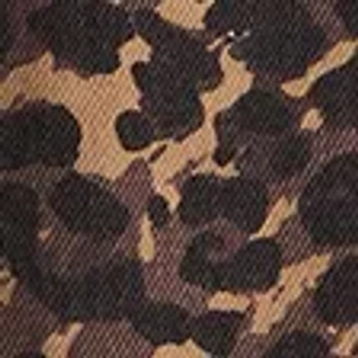 Abercrombie & Fitch Mid Rise Denim Mini Skort In Animal Print