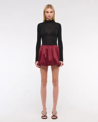 Abercrombie & Fitch Mid Rise Bubble Hem Mini Skort In Red
