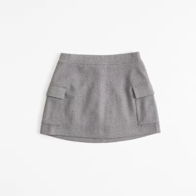 Abercrombie & Fitch Cargo Fleece Mini Skirt In Gray