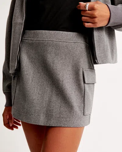 Abercrombie & Fitch Cargo Fleece Mini Skirt In Gray