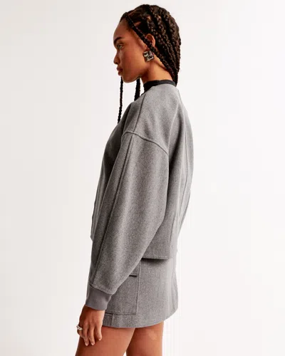 Abercrombie & Fitch Cargo Fleece Mini Skirt In Gray