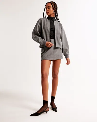 Abercrombie & Fitch Cargo Fleece Mini Skirt In Gray