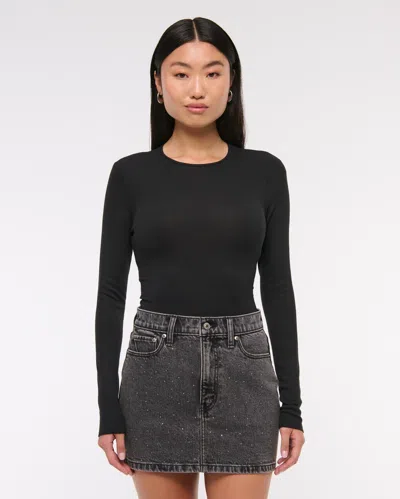 Abercrombie & Fitch Denim Mini Skirt In Gray