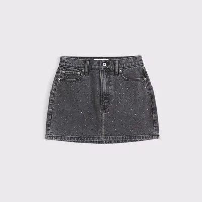 Abercrombie & Fitch Denim Mini Skirt In Gray