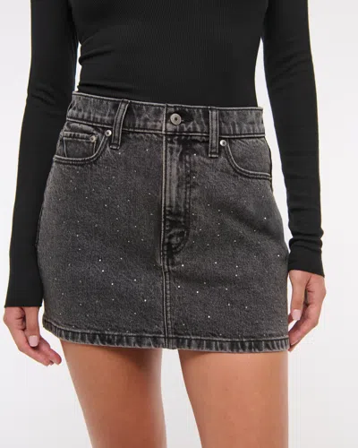 Abercrombie & Fitch Denim Mini Skirt In Gray