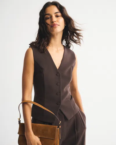 Abercrombie & Fitch Suiting Vest In Brown