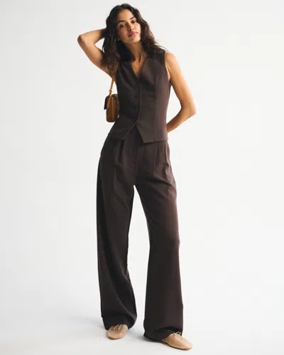 Abercrombie & Fitch Suiting Vest In Brown