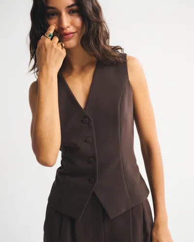 Abercrombie & Fitch Suiting Vest In Brown