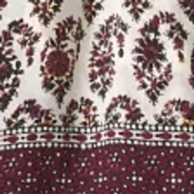 Abercrombie & Fitch Embroidered Fringe Shawl In Red