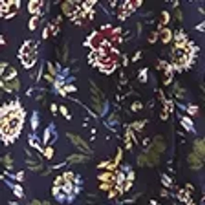 Abercrombie & Fitch Puff Sleeve Button-through Top In Blue