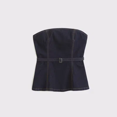 Abercrombie & Fitch Belted Denim Top In Blue