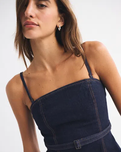 Abercrombie & Fitch Belted Denim Top In Blue