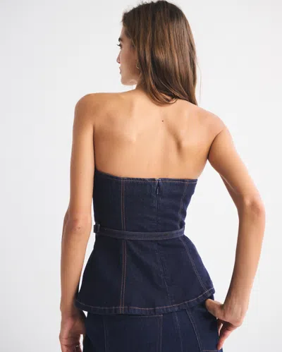 Abercrombie & Fitch Belted Denim Top In Blue