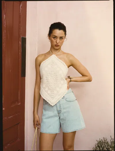 Abercrombie & Fitch Linen-blend Bandana Top In White