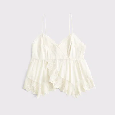 Abercrombie & Fitch Babydoll Lace-trim Cami In White