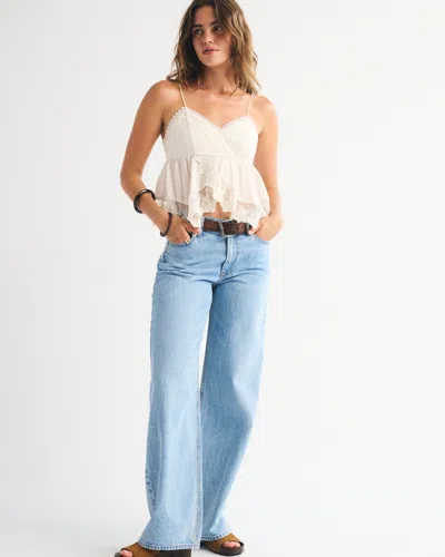 Abercrombie & Fitch Babydoll Lace-trim Cami In White