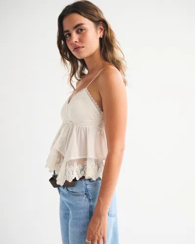 Abercrombie & Fitch Babydoll Lace-trim Cami In White