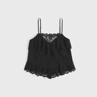 Abercrombie & Fitch Sheer Lace Cami In Black